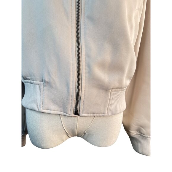 Banana Republic XS Womens Bomber Jacket Beige Polyester Blend - Picture 8 of 14